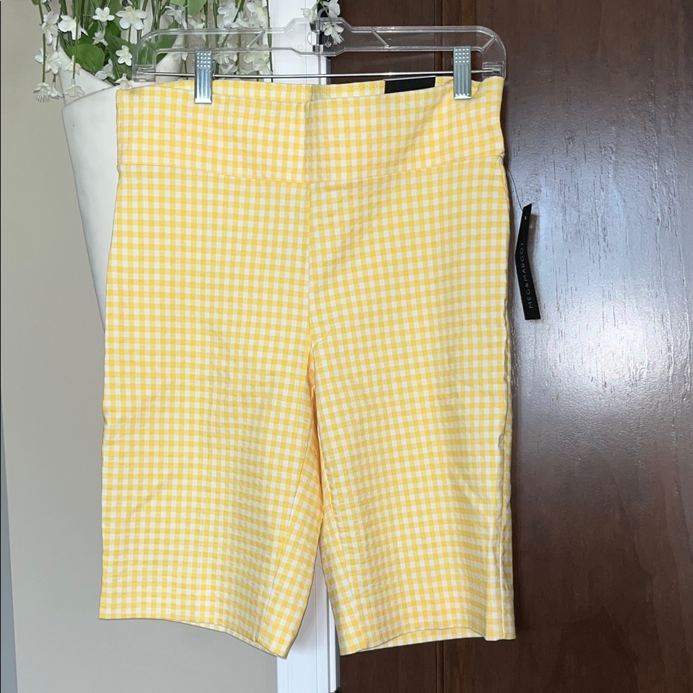 Margot Yellow Checkered Women's Bermudas